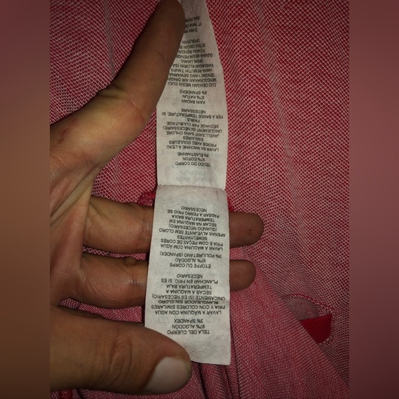 Armani Exchange Polo Shirt Red Size L Short Sleeve A/X Striped Authentic - Picture 11 of 12